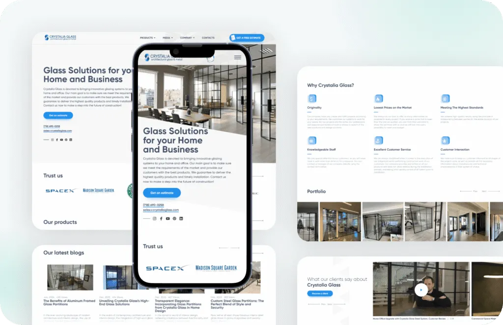 Crystalia Glass Hardware website by Artilab