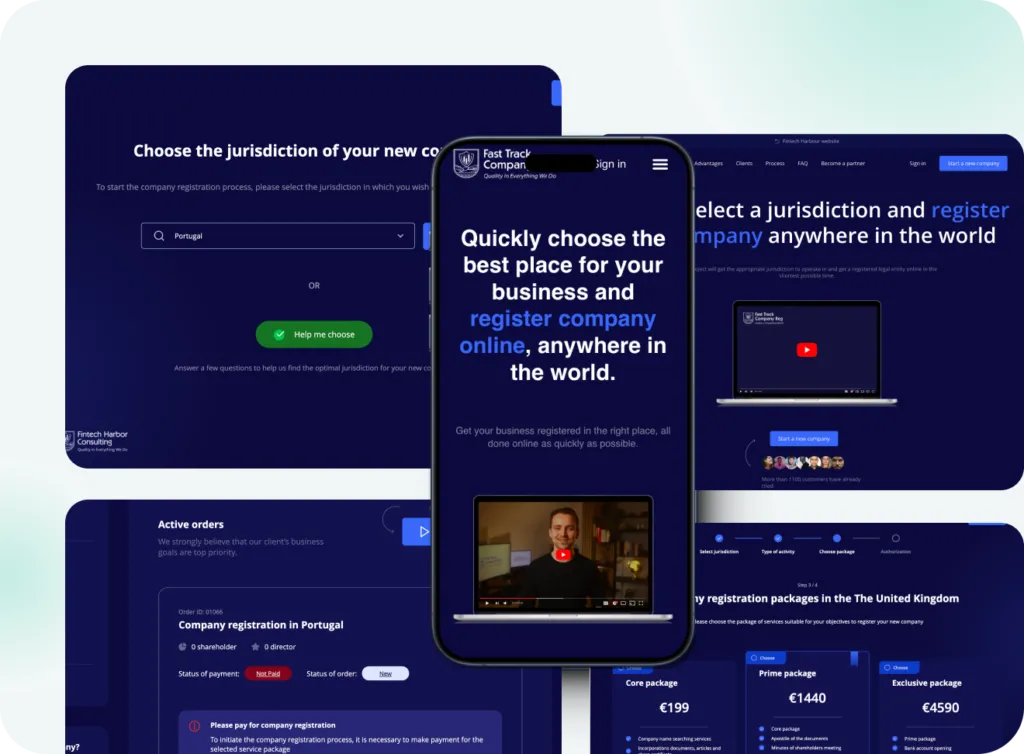 Fintech Harbor Consulting website by Artilab