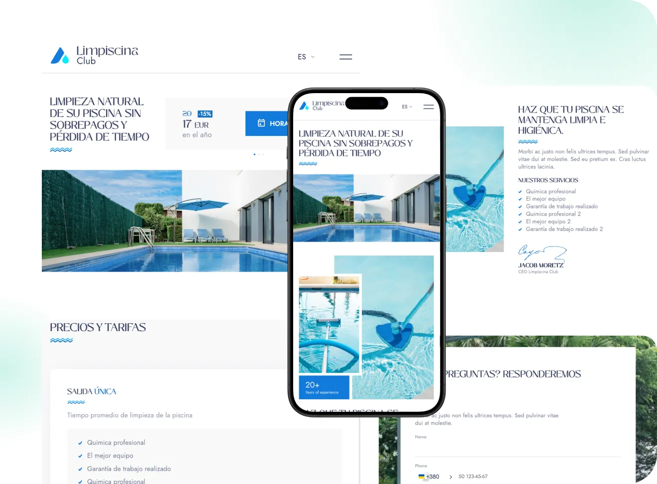 Limpiscina Club website by Artilab