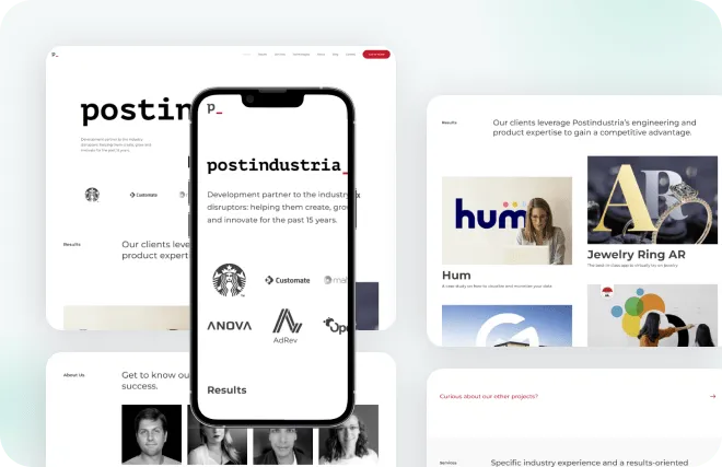 Postindustria website by Artilab