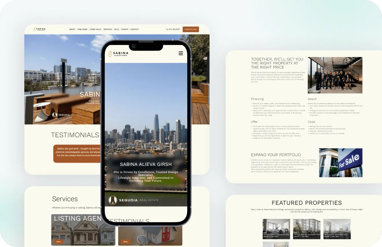 Sabina Home website by Artilab