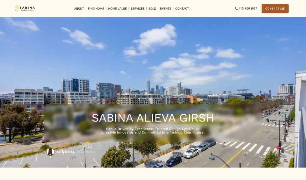 Sabina Home screen 1