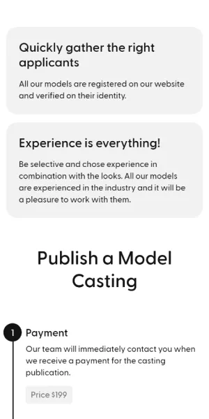 Clarus Modelling Agency screen 6