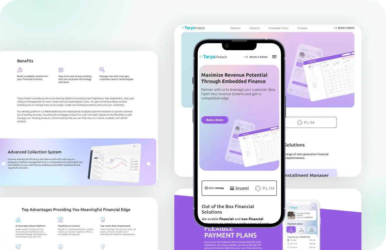 Tarya Fintech website by Artilab